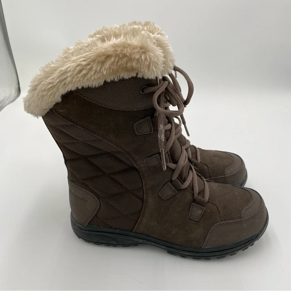 Columbia Ice Maiden II Faux Fur Lined Waterproof Winter‎ Hiking Trail Boots 8